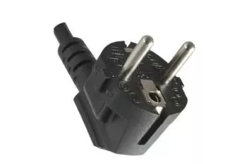 Cable de alimentación Europa LSZH, CEE 7/7 90° a C13, 1 mm², VDE, negro, longitud 1,80 m