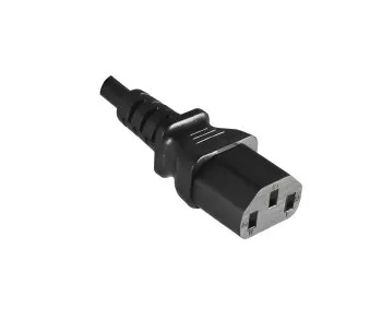 Netzkabel Europa CEE 7/7 gerade auf C13, 0,75mm², CEE 7/7/IEC 60320-C13, VDE, schwarz, DINIC Box mit Euroloch, Länge 1,00m