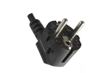 Power cable CEE 7/7 90° to C13 90° right, 1mm², VDE, black, length 5,00m