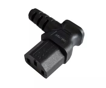 Netzkabel CEE 7/7 90° auf C13 90° rechts, 1mm², VDE, schwarz, Länge 3,00m