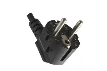 Power Cord CEE 7/7 90° to C13 90°, 1mm², VDE, black, length 5,00m