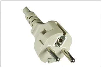 Câble secteur CEE 7/7 sur C13 90°, 0,75mm², VDE, gris, longueur 2,00m