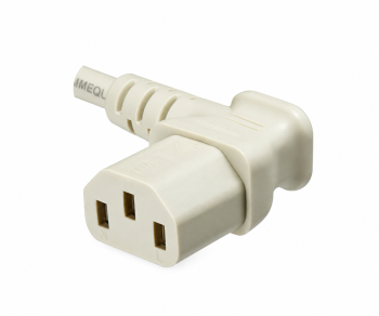 Netzkabel grau Schuko C13 gewinkelt