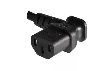 Netzkabel CEE 7/7 90° auf C13 90° links, 1mm², VDE, schwarz, Länge 3,00m