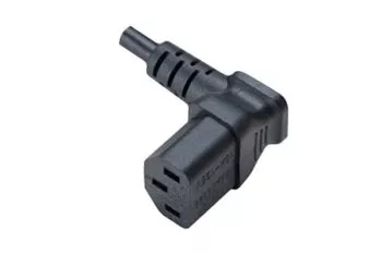 Power cable England UK type G 10A to C13 90°, 0,75mm², Approved: ASTA/SASO/HK and Singapore SM, black, length 1,80m