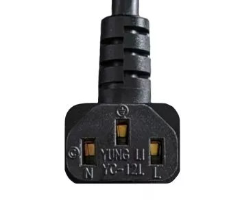 Síťový kabel CEE 7/7 90° na C13 90° u/o, 1mm², VDE, černý, délka 3,00m