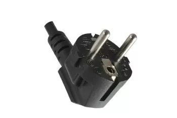 Power cable CEE 7/7 90° to C13 90° right, 0,75mm², VDE, black, length 1,80m