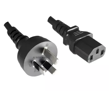 Netzkabel Australien Typ I auf C13, 1mm², AUS 3pin Typ I/IEC 60320-C13, SAA, schwarz, Länge 5m