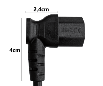 Cabo de alimentação Austrália tipo I para C13 90°, 0,75 mm², SAA, preto, comprimento 1,80 m