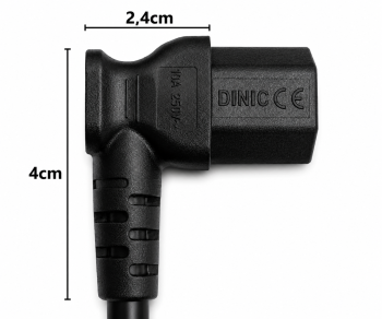 Cablu de alimentare Australia tip I la C13 90°, 0.75mm², SAA, negru, lungime 1.80m