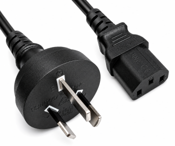 Cablu de alimentare Australia tip I la C13, 1mm², SAA, negru, lungime 3.00m