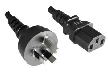 Power cable Australia type I to C13, 0,75mm², SAA, black, length 1,80m
