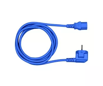 Power cord Europe CEE 7/7 90° to C13, 0,75mm², VDE, blue, length 1,80m