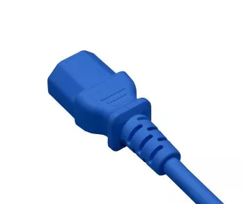 Netzkabel Europa CEE 7/7 90° auf C13, 0,75mm², VDE, blau, Länge 1,80m