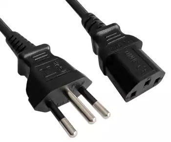 Maitinimo kabelis Brazilijos N-C13 tipo, 0,75 mm², INMETRO, juodas, 1,80 m ilgio