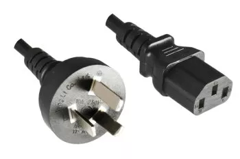 Power cable China type I to C13, 1,5mm², approval: CCC, black, length 3,00m