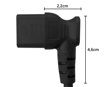 Cabo de alimentação China tipo I para C13 90°, 0,75mm², aprovação: CCC, preto, comprimento 1,80m
