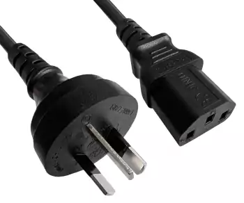 Toitekaabel Hiina tüüp I kuni C13, 1,5 mm², tüübikinnitus: CCC, must, pikkus 5,00 m.