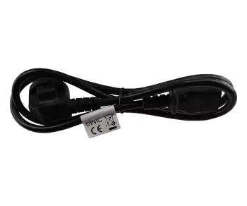 Maitinimo kabelis Danija, K 90°-C13 tipo, 0,75 mm², patvirtinimai: VDE/DEMKO, juodos spalvos, ilgis 1,00 m