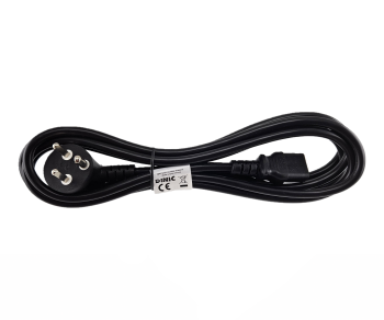 Cabo de rede Dinamarca tipo K 90° para C13, 1mm², homologação: DEMKO, preto, comprimento 3,00m