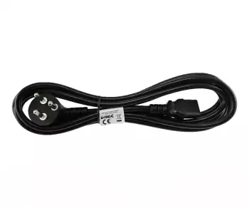 Tīkla kabelis Dānija K 90° uz C13, 1mm², apstiprinājums: DEMKO, melns, garums 3.00m