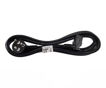 Cabo de rede Dinamarca tipo K 90° para C13 90°, 0,75 mm², aprovações: VDE/DEMKO, preto, comprimento 1,80m