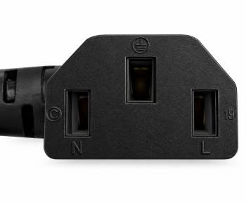 Cablu de rețea Danemarca tip K 90° la C13 90°, 0,75mm², omologări: VDE/DEMKO, negru, lungime 1,80m