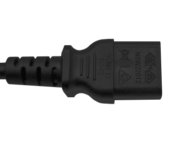 Καλώδιο δικτύου Δανίας τύπου K 90° προς C13, 1mm², έγκριση: DEMKO, μαύρο, μήκος 5.00m