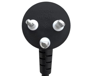 Καλώδιο δικτύου Δανίας τύπου K 90° προς C13, 1mm², έγκριση: DEMKO, μαύρο, μήκος 5.00m