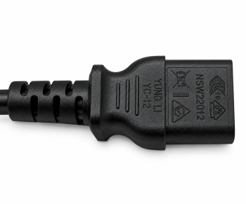 Cablu de rețea Danemarca tip K 90° la C13, 0,75mm², omologări: VDE/DEMKO, negru, lungime 1,80m