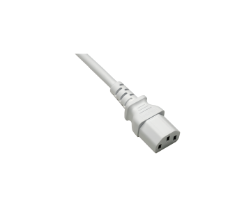 Netzkabel Europa CEE 7/7 90° auf C13, 0,75mm², VDE, grau, Länge 1,80m