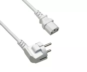 Power cord Europe CEE 7/7 to C13, 0.75mm², 1.8m CEE 7/7 90°/IEC 60320-C13, VDE, gray