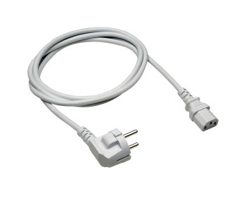Netzkabel Europa CEE 7/7 90° auf C13, 0,75mm², VDE, grau, Länge 1,80m