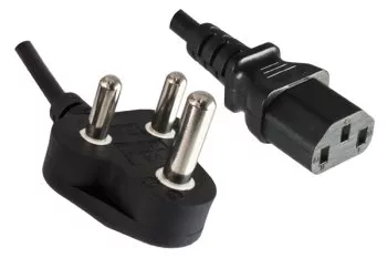Power cord India type M to C13, 1,5mm², 10A, approval: BIS, black, length 3,00 m