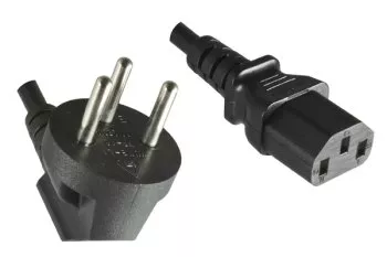 Power cord Israel type H to C13, 0,75mm², approval: SII, black, length 1,80m
