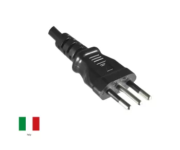 Netzkabel Italien Typ L auf C13, 1mm², Zulassung: IMQ, schwarz, Länge 5,00m