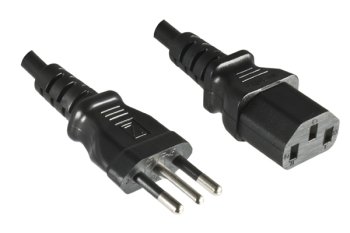 Power cable Italy type L to C13, 0,75mm², approval: IMQ, black, length 1.80m