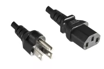 Síťový kabel Japonsko typ B na C13, 2 mm², schválení: JET/PSE, VCTF, černý, délka 3,00 m
