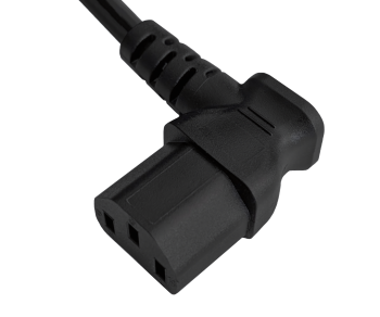 Cabo de rede eléctrica Japão tipo B para C13 90°, 0,75 mm², aprovações: JET/PSE, VCTF, preto, comprimento 1,80m