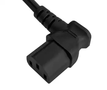 Netkabel Japan type B naar C13 90°, 0,75mm², goedkeuringen: JET/PSE, VCTF, zwart, lengte 1,80m