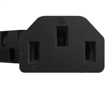 Netkabel Japan type B naar C13 90°, 0,75mm², goedkeuringen: JET/PSE, VCTF, zwart, lengte 1,80m