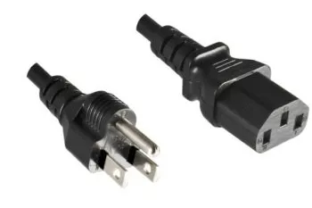 Síťový kabel Japonsko typ B na C13, 0,75 mm², schválení: JET/PSE, VCTF, černý, délka 1,80 m