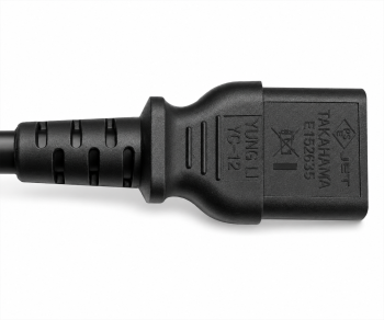 Netzkabel HYBRID Japan/Amerika USA Typ B auf C13, AWG18, VCTF/SJT, Zulassungen: PSE/JET/UL, schwarz, Länge 1,80m
