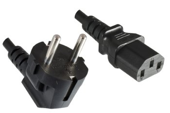 Cable de red Corea tipo CEE 7/4 a C13, 0,75 mm², homologación: KTL, negro, longitud 1,80 m