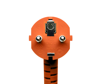 Power cord Europe CEE 7/7 ° to C13, 0,75mm², VDE, orange, length 1,80m