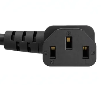 Cablu de rețea Elveția tip J (parțial izolat) la C13 90°, 1mm², omologare: SEV, negru, lungime 3.00m