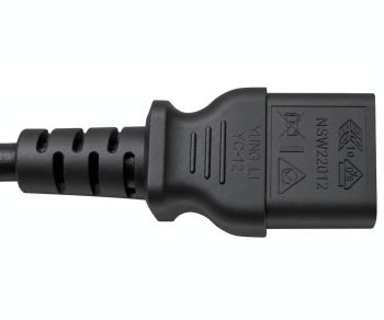 Omrežni kabel Švica, tip J (delno izoliran) za C13, 0,75 mm², homologacija: SEV, črn, dolžina 1,00 m