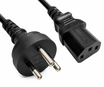 Cablu de alimentare Thailanda, tip O la C13, 0,75 mm², 1,8 m, THA 3 pini, tip O/IEC 60320-C13, TIS, negru