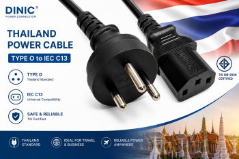 Cablu de alimentare Thailanda, tip O la C13, 0,75 mm², 1,8 m, THA 3 pini, tip O/IEC 60320-C13, TIS, negru