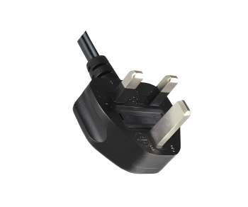 Cable de red Inglaterra UK tipo G 10A a C13 90°, 0,75 mm², homologado: ASTA / SASO /HK y Singapur SM, negro, longitud 1,80 m